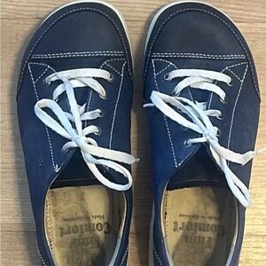 Finn Comfort Ikebukuro Suede Shoes Lace Up US 6.5 Germany Blue Patagonia